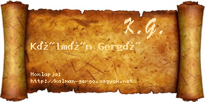 Kálmán Gergő névjegykártya