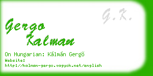 gergo kalman business card